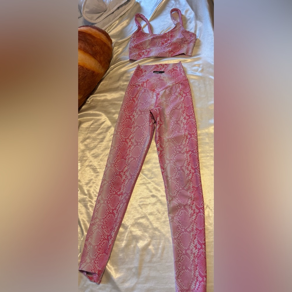 Beach Riot Pink Snakeskin Patterned Set